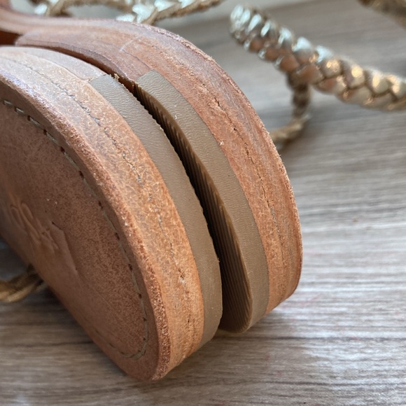 L*Space Hermosa braided sandals gold leather 39/9 - Picture 10 of 15